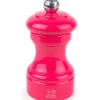Moulin à poivre manuel Peugeot Bistro en bois de hêtre laqué rose bonbon 10cm