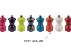 Moulin à poivre manuel Peugeot Bistro en bois de hêtre laqué terracotta 10cm