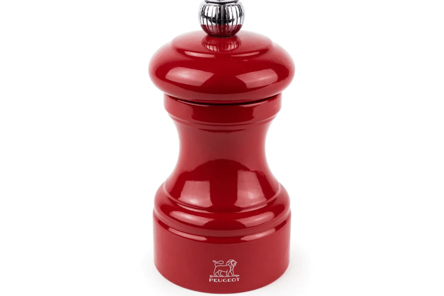 Moulin à poivre manuel Peugeot Bistro en bois de hêtre laqué rouge passion 10cm