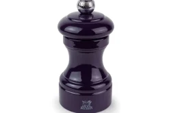 Moulin à poivre manuel Peugeot Bistro en bois de hêtre laqué aubergine 10cm