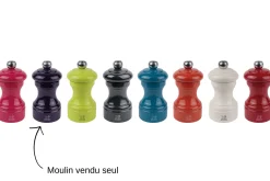 Moulin à poivre manuel Peugeot Bistro en bois de hêtre laqué aubergine 10cm