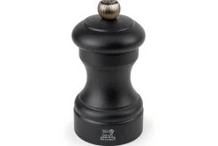 Moulin à poivre manuel Peugeot Bistro en bois de hêtre noir mat 10cm