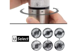 Moulin à sel électrique Peugeot Elis Sense U'Select 20cm en inox avec éclairage