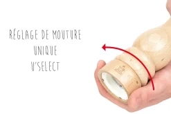 Moulin à sel manuel Peugeot Paris U select en bois naturel