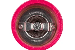 Moulin à sel sec manuel Peugeot Bistro en bois de hêtre laqué rose bonbon 10cm