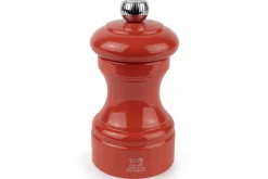 Moulin à sel sec manuel Peugeot Bistro en bois de hêtre laqué terracotta 10cm