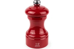 Moulin à sel sec manuel Peugeot Bistro en bois laqué rouge passion 10cm