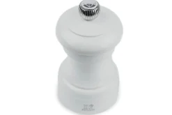 Moulin à sel sec manuel Peugeot Bistro en bois de hêtre laqué gris perle 10cm