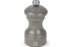 Moulin à sel sec manuel Peugeot Bistro en bois de hêtre laqué gris taupe 10cm