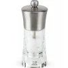 Moulin à sel sec manuel Peugeot Ouessant en inox et acrylique 14cm