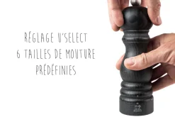 Moulin à sel sec manuel Peugeot Paris U Select Graphite en bois de hêtre