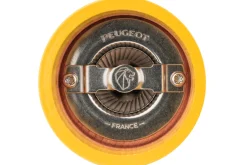 Moulin à sel sec manuel Peugeot Bistro en bois de hêtre laqué jaune safran 10cm