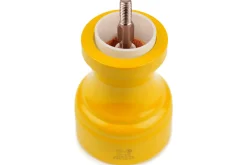 Moulin à sel sec manuel Peugeot Bistro en bois de hêtre laqué jaune safran 10cm