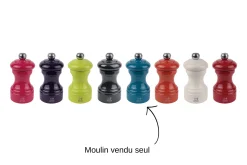 Moulin à sel sec manuel Peugeot Bistro en bois laqué bleu pacifique 10cm