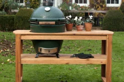 Pack Big Green Egg Large barbecue + table eucalyptus + convEGGtor + berceau de table + 4 roulettes