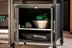 Pack Big Green Egg Medium barbecue + convEGGtor + table modulaire + meuble placard + 6 roulettes