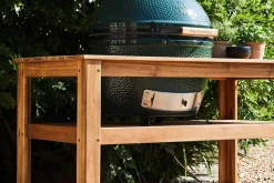 Pack Big Green Egg XLarge barbecue + table eucalyptus + convEGGtor + berceau de table + 4 roulettes