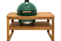Pack Big Green Egg XLarge barbecue + table eucalyptus + convEGGtor + berceau de table + 4 roulettes