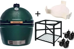 Pack Big Green Egg 2XL barbecue + convEGGtor + table modulaire + 4 roulettes