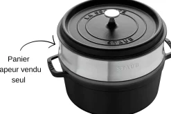Panier vapeur Staub en acier inoxydable pour cocotte ronde