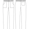 Pantalon de cuisine unisexe Egochef Coulisse blanc 100% coton à poches
