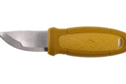 Petit couteau de poche Mora Eldris 12632 lame inox 5,9cm manche caoutchouc jaune avec allume-feu + étui