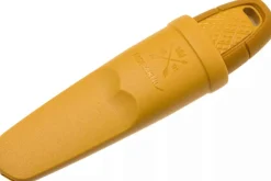 Petit couteau de poche Mora Eldris 12632 lame inox 5,9cm manche caoutchouc jaune avec allume-feu + étui