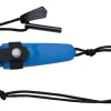 Petit couteau de poche Mora Eldris 12631 lame inox 5,9cm manche caoutchouc bleu avec allume-feu + étui