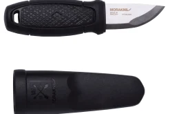 Petit couteau de poche Mora Eldris 12629 lame inox 5,9cm manche caoutchouc noir avec allume-feu + étui