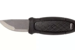 Petit couteau de poche Mora Eldris 12629 lame inox 5,9cm manche caoutchouc noir avec allume-feu + étui