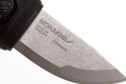 Petit couteau de poche Mora Eldris 12629 lame inox 5,9cm manche caoutchouc noir avec allume-feu + étui