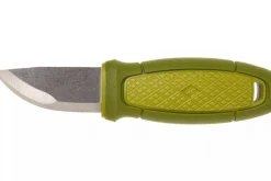 Petit couteau Mora Eldris 12633 lame inox 5,9cm manche caoutchouc vert + allume-feu + étui