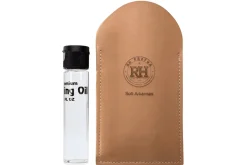 Pierre naturelle d'Arkansas de poche RH PREYDA grain épais avec huile + étui en cuir