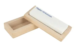 Pierre naturelle d'Arkansas grain extra fin avec support en bois