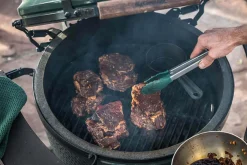 Pince à barbecue Big Green Egg en acier inoxydable et embouts en silicone 40cm