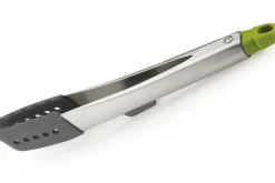 Pince Joseph Joseph Elevate en acier inoxydable et silicone avec reposoir intégré