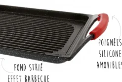 Plancha grill en fonte Pradel Excellence Premium 46 x 27 cm façon pierre tous feux/ induction