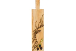 Planche apéritif en chêne Selbrae House 65x15x2cm avec poignée - Motif cerf