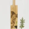 Planche apéritif en chêne Selbrae House 65x15x2cm avec poignée - Motif vache