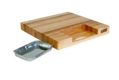 Planche Boos Blocks Prep Masters bois d'érable + plateau acier 38 x 36 x 6cm