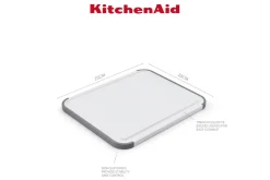 Planche à découper anti-glisse Kitchen Aid réversible en PP blanc