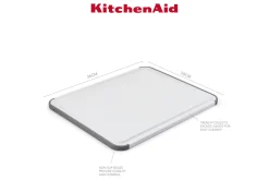 Planche à découper anti-glisse Kitchen Aid réversible en PP blanc