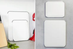 Planche à découper anti-glisse Kitchen Aid réversible en PP blanc