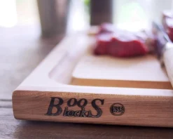 Planche à découper Boos Blocks double-face avec rigole en bois d'érable 31x20cm