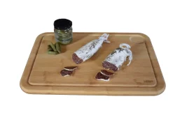 Planche à découper Bérard en bambou avec rigole et poche à jus 45x32cm