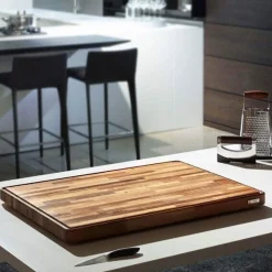 Planche à découper Legnoart en noyer Grand Gourmand avec rigole