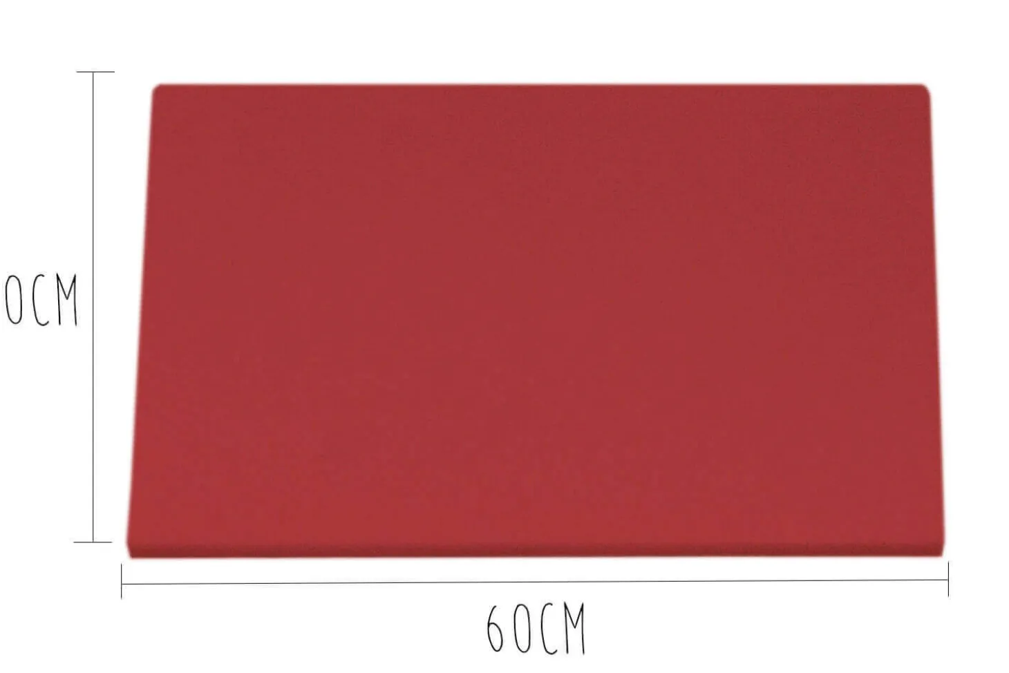 Planche à découper polyéthylène rouge HD500 avec pieds 60x40cm