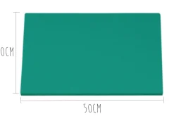 Planche à découper polyéthylène verte HD500 avec pieds 50x30cm