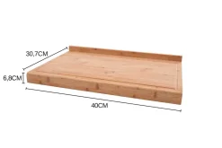 Planche à découper pour plan de travail Point-Virgule en bambou FSC avec rigole - 2 tailles