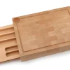 Planche à découper Sabatier International en hêtre + tiroir de rangement coulissant